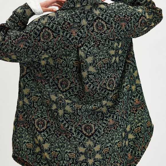 Free People We The Free Tapestry Fog Jacquard Shirt Jacket - Picture 4 of 8